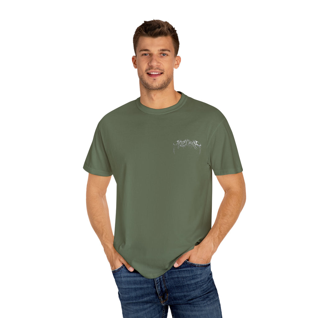 Olive Green T-Shirt with Subtle Chest Graphic — Casual Everyday Tee