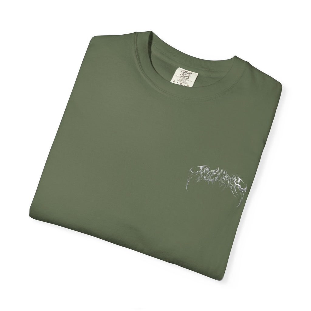 Olive Green T-Shirt with Subtle Chest Graphic — Casual Everyday Tee